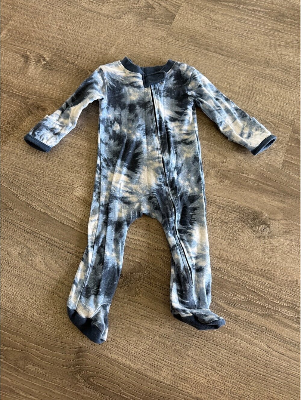 Honest blue tie dye baby zipper sleeper 3-6 months